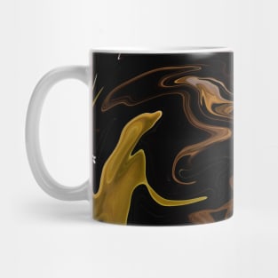 Gold to Copper  - Digital Liquid Paint Swirls Mug